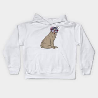 A dog with glasses Kids Hoodie